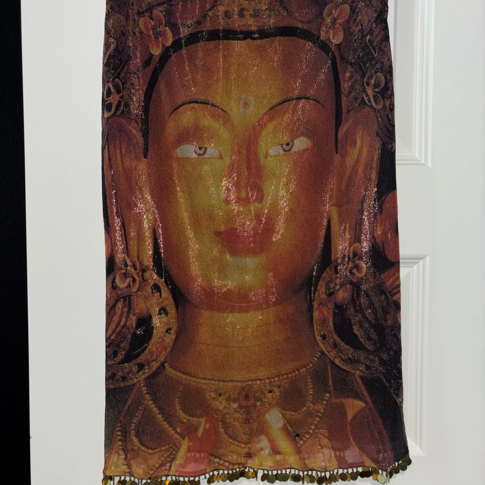 Vivienne Tam Gold and Brown Buddha Tapestry